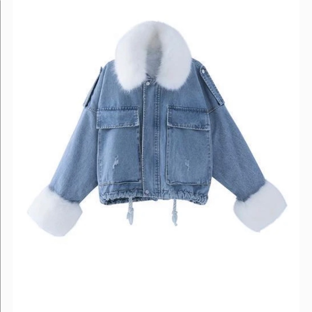 Fur jean jacket